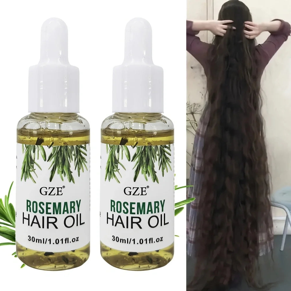 2 pack GZE Rosemary Oil For Hair Rosemary Scalp Hair Oil, All Type & Texture | Straight, Waves & Chemically Hairs Strengthens