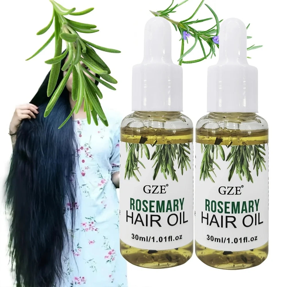 2 pack GZE Rosemary Oil For Hair Rosemary Scalp Hair Oil, All Type & Texture | Straight, Waves & Chemically Hairs Strengthens